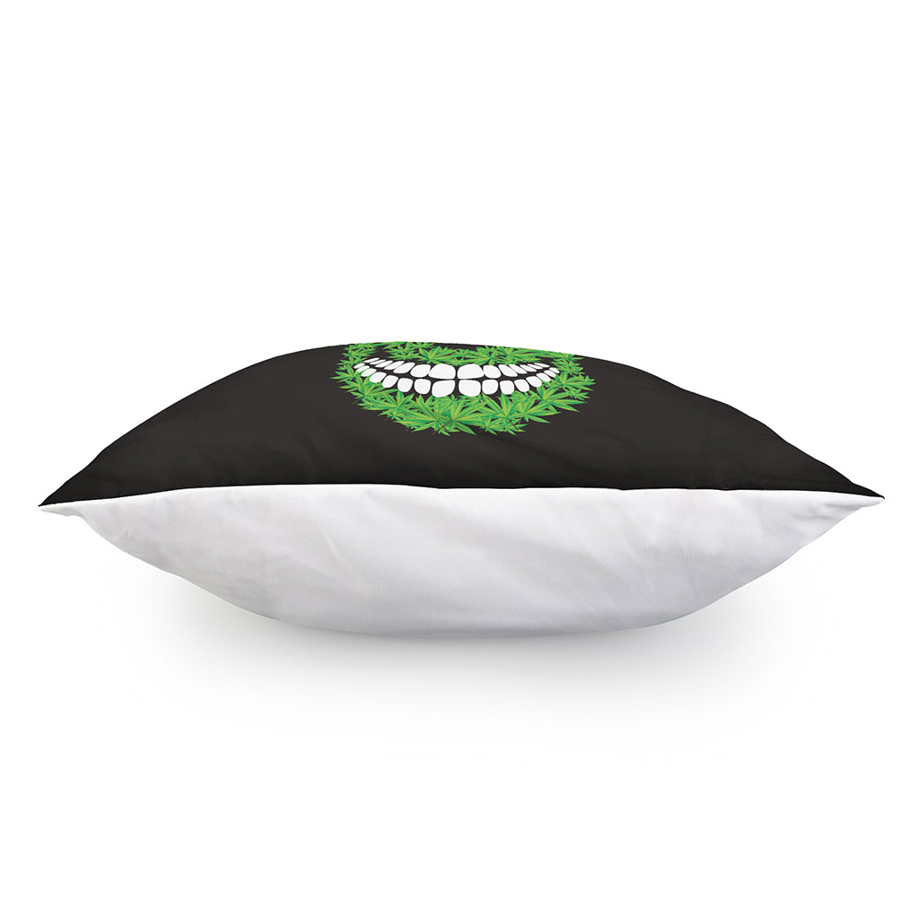 Cannabis Skull Print Pillow Cover