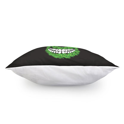 Cannabis Skull Print Pillow Cover