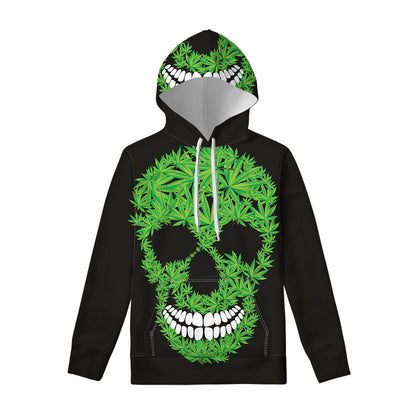 Cannabis Skull Print Pullover Hoodie