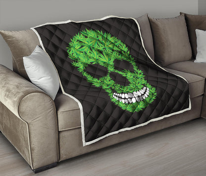 Cannabis Skull Print Quilt