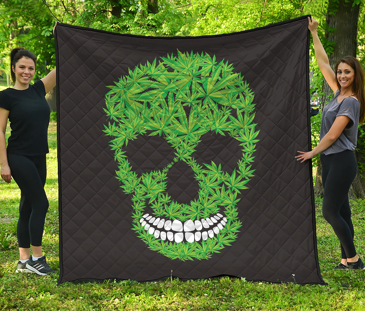 Cannabis Skull Print Quilt