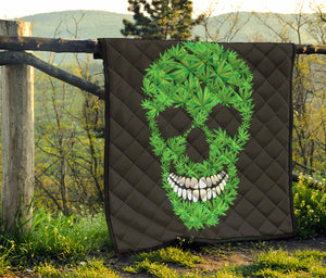 Cannabis Skull Print Quilt