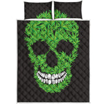 Cannabis Skull Print Quilt Bed Set