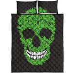 Cannabis Skull Print Quilt Bed Set