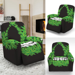 Cannabis Skull Print Recliner Slipcover