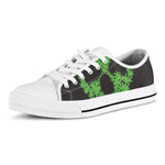 Cannabis Skull Print White Low Top Shoes