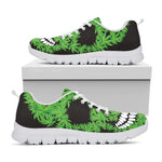Cannabis Skull Print White Sneakers