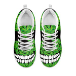 Cannabis Skull Print White Sneakers