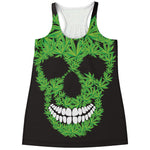 Cannabis Skull Print Women's Racerback Tank Top