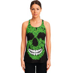 Cannabis Skull Print Women's Racerback Tank Top