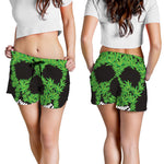 Cannabis Skull Print Women's Shorts