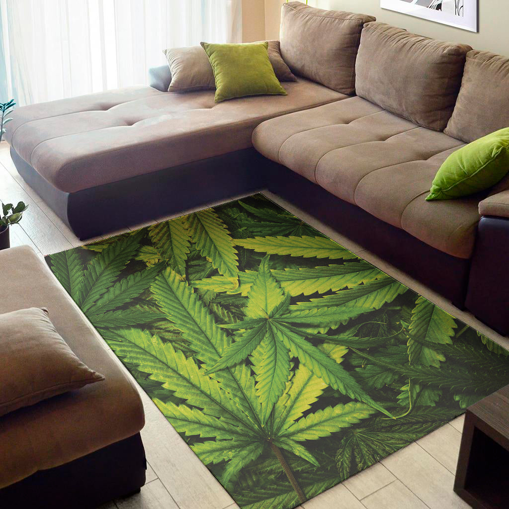 Cannabis Texture Print Area Rug