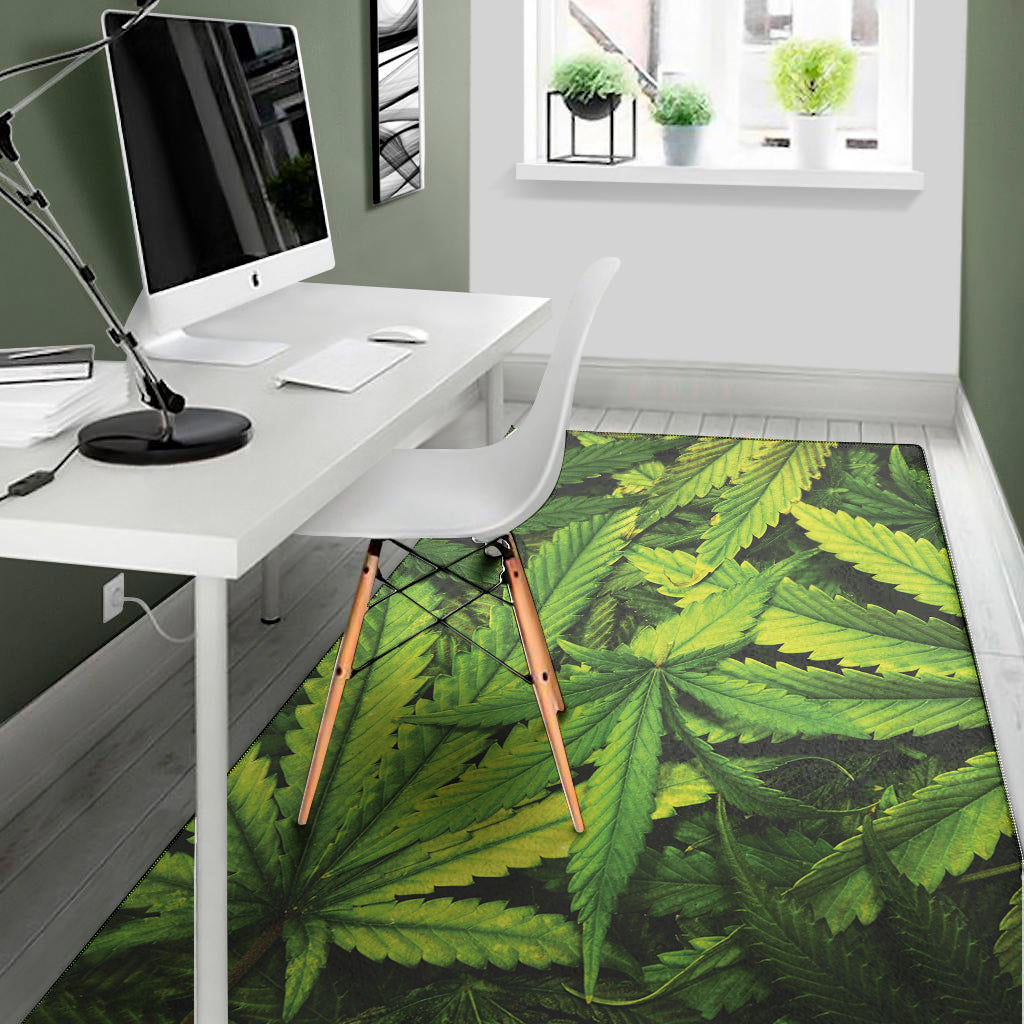 Cannabis Texture Print Area Rug