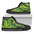 Cannabis Print Black High Top Sneakers