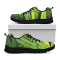 Cannabis Print Black Running Shoes