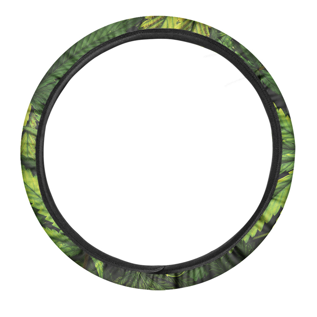 Cannabis Texture Print Car Steering Wheel Cover