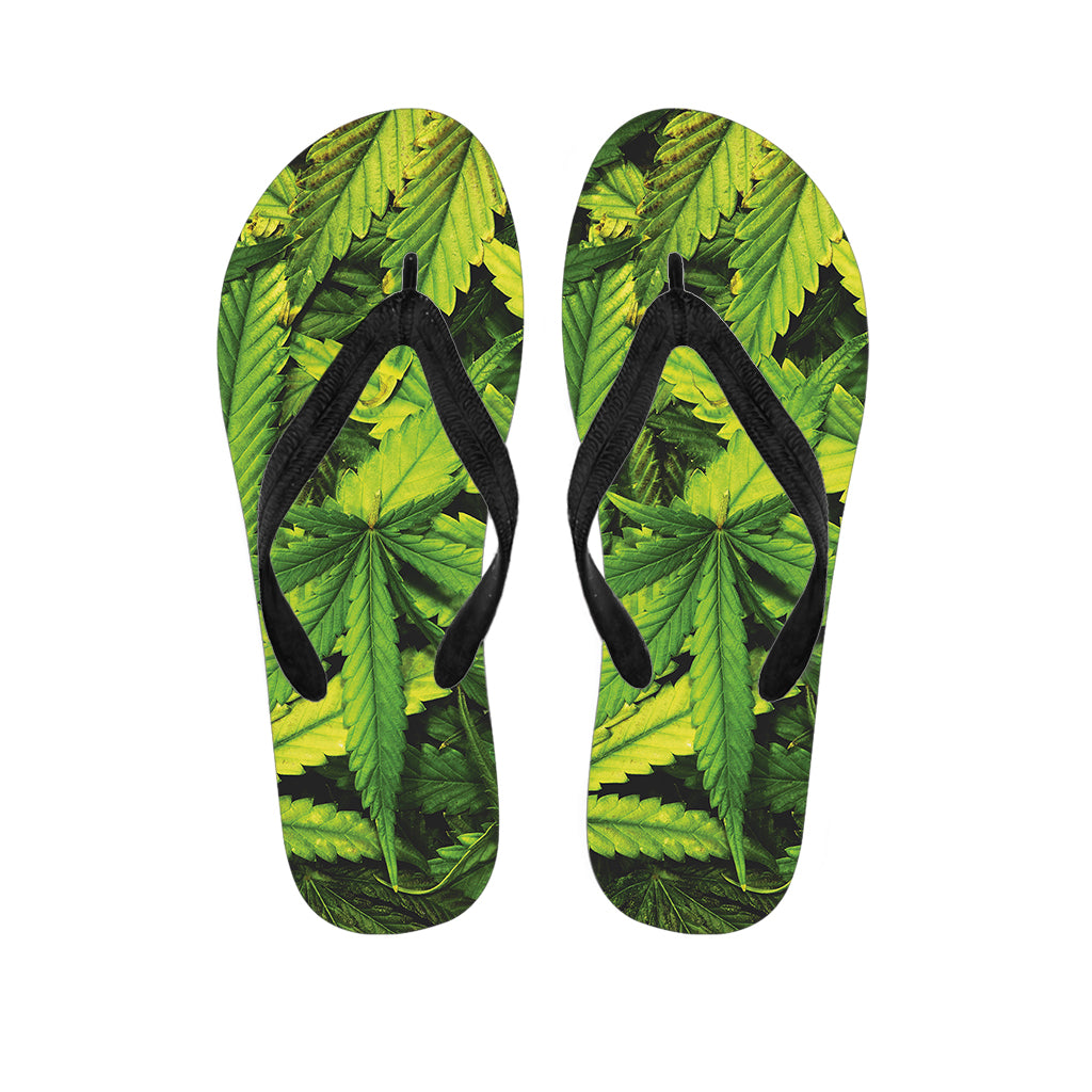 Cannabis Texture Print Flip Flops