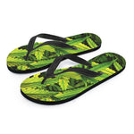 Cannabis Texture Print Flip Flops