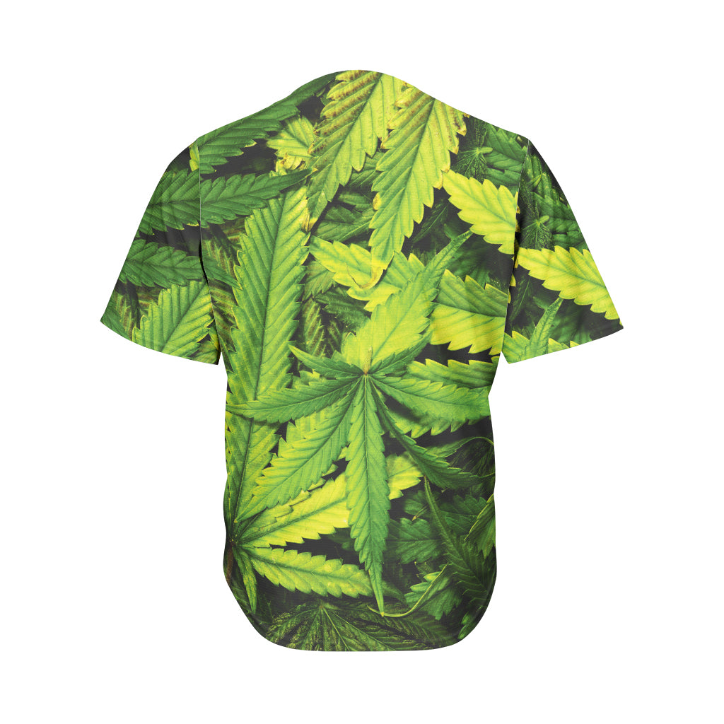 Cannabis Texture Print Men's Baseball Jersey