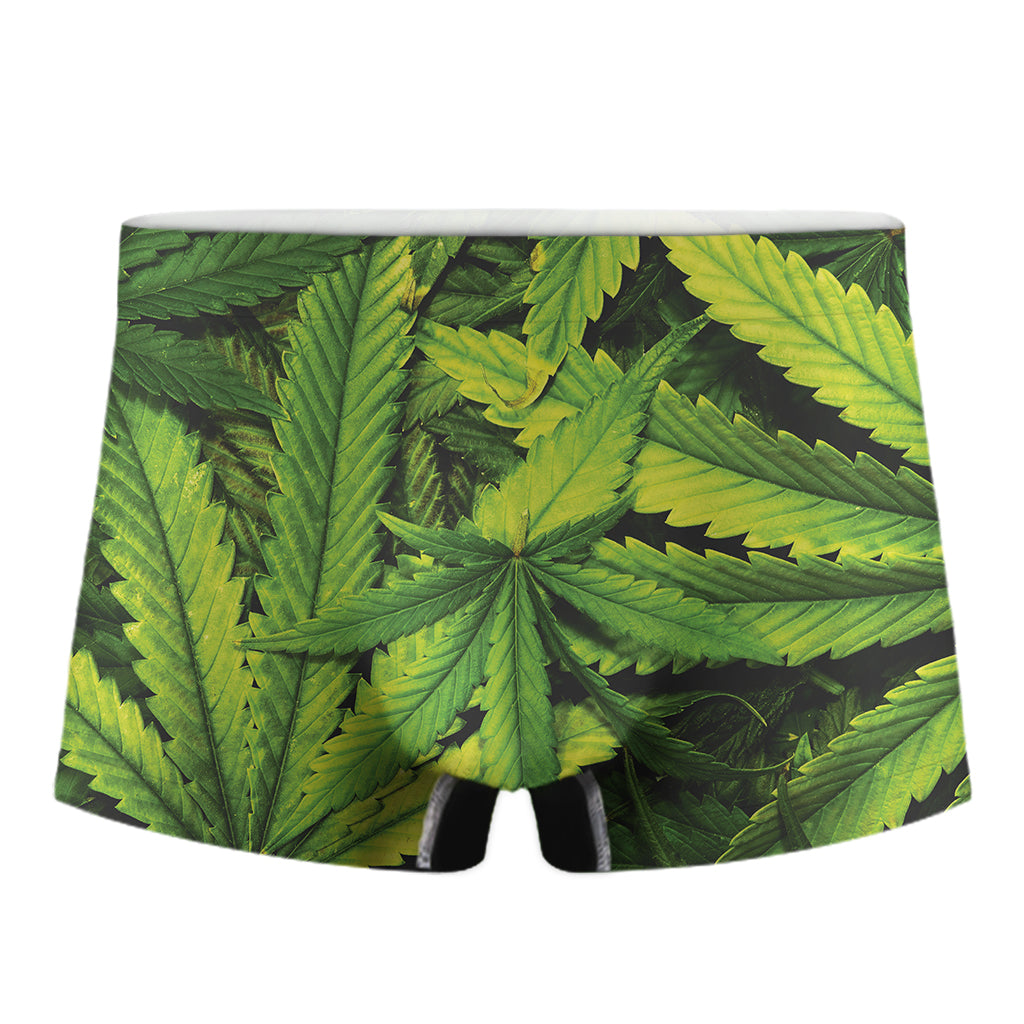 Cannabis Texture Print Men's Boxer Briefs