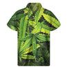 Cannabis Texture Print Men's Short Sleeve Shirt