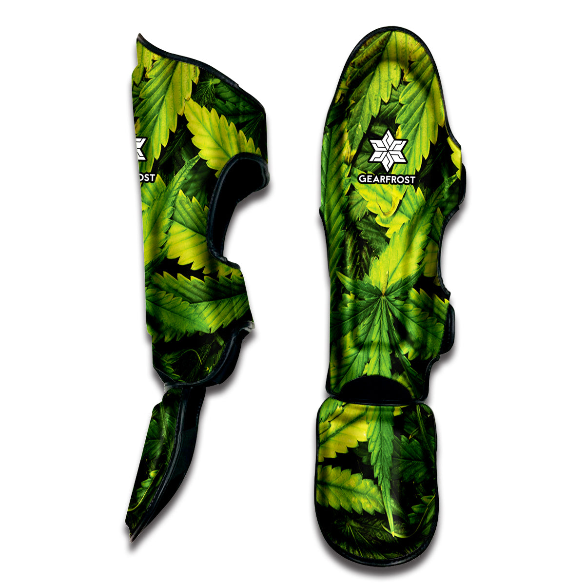 Cannabis Texture Print Muay Thai Shin Guard