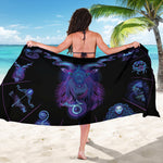 Capricorn And Astrological Signs Print Beach Sarong Wrap