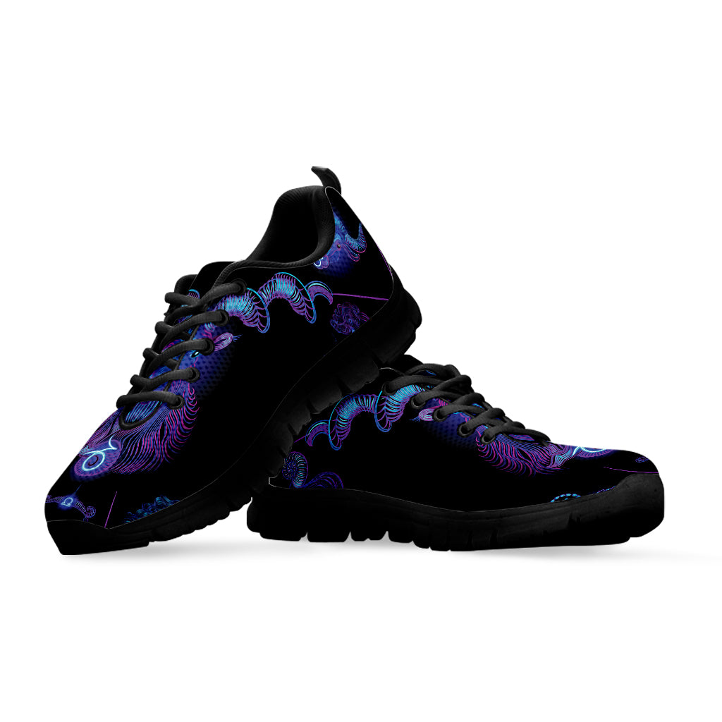 Capricorn And Astrological Signs Print Black Sneakers