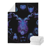 Capricorn And Astrological Signs Print Blanket
