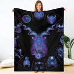 Capricorn And Astrological Signs Print Blanket