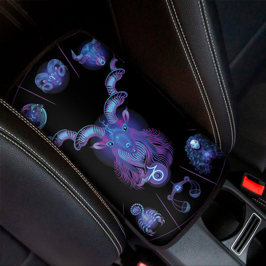 Capricorn And Astrological Signs Print Car Center Console Cover