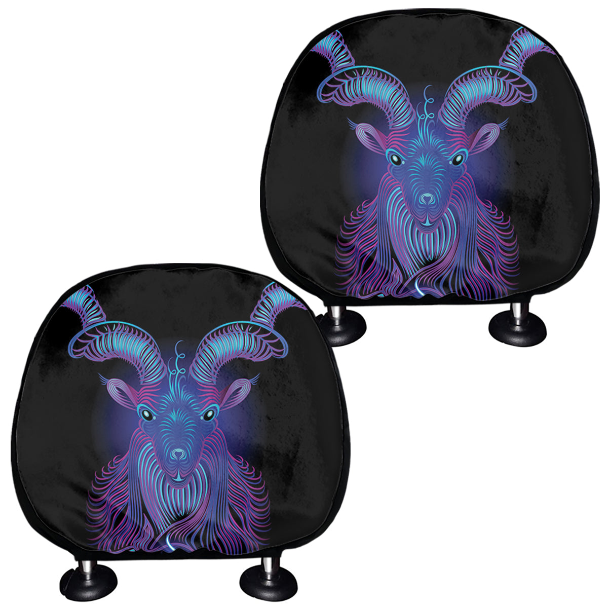 Capricorn And Astrological Signs Print Car Headrest Covers