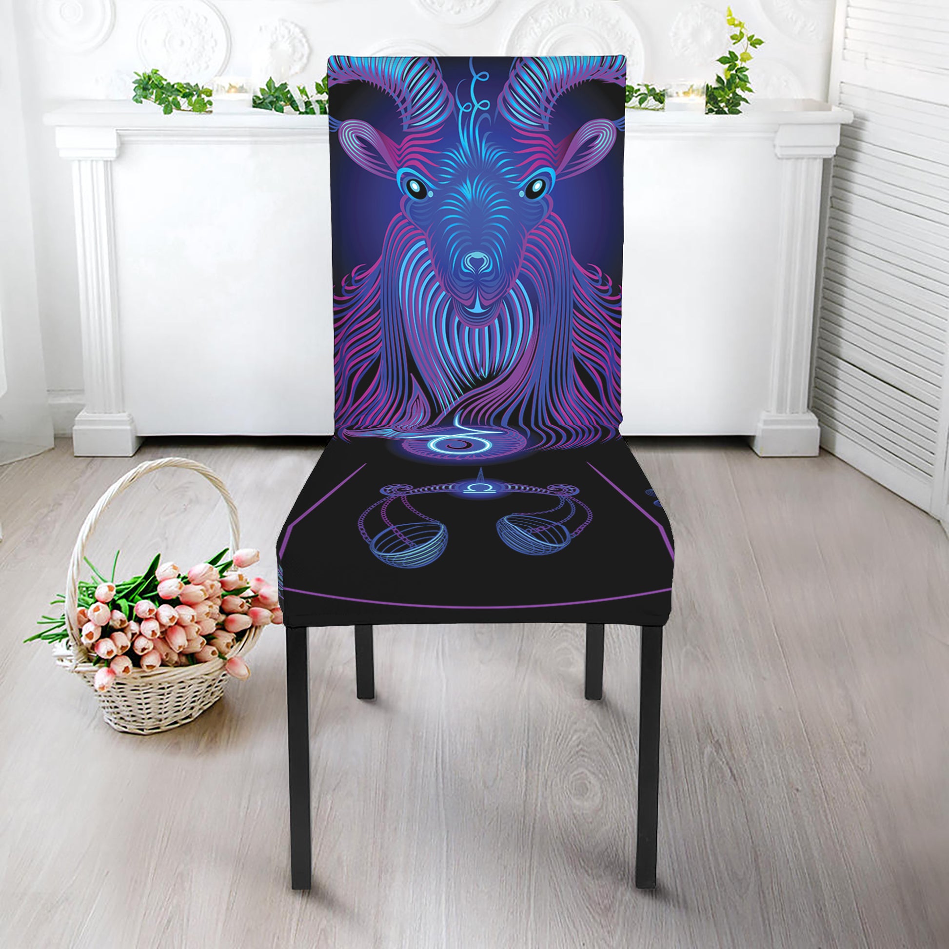 Capricorn And Astrological Signs Print Dining Chair Slipcover