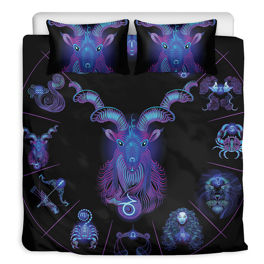 Capricorn And Astrological Signs Print Duvet Cover Bedding Set
