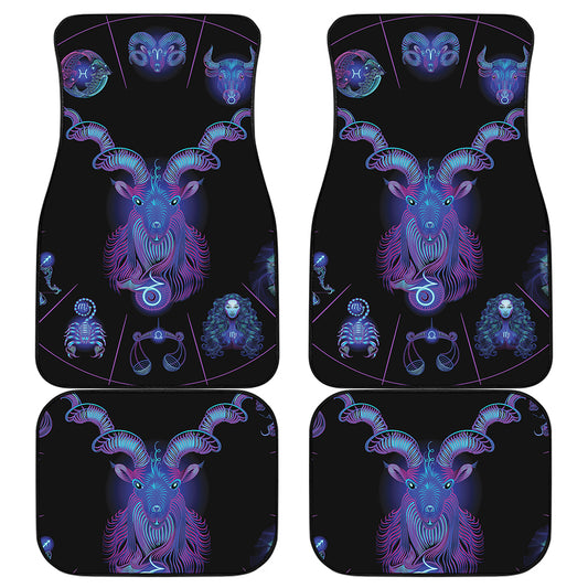 Capricorn And Astrological Signs Print Front and Back Car Floor Mats