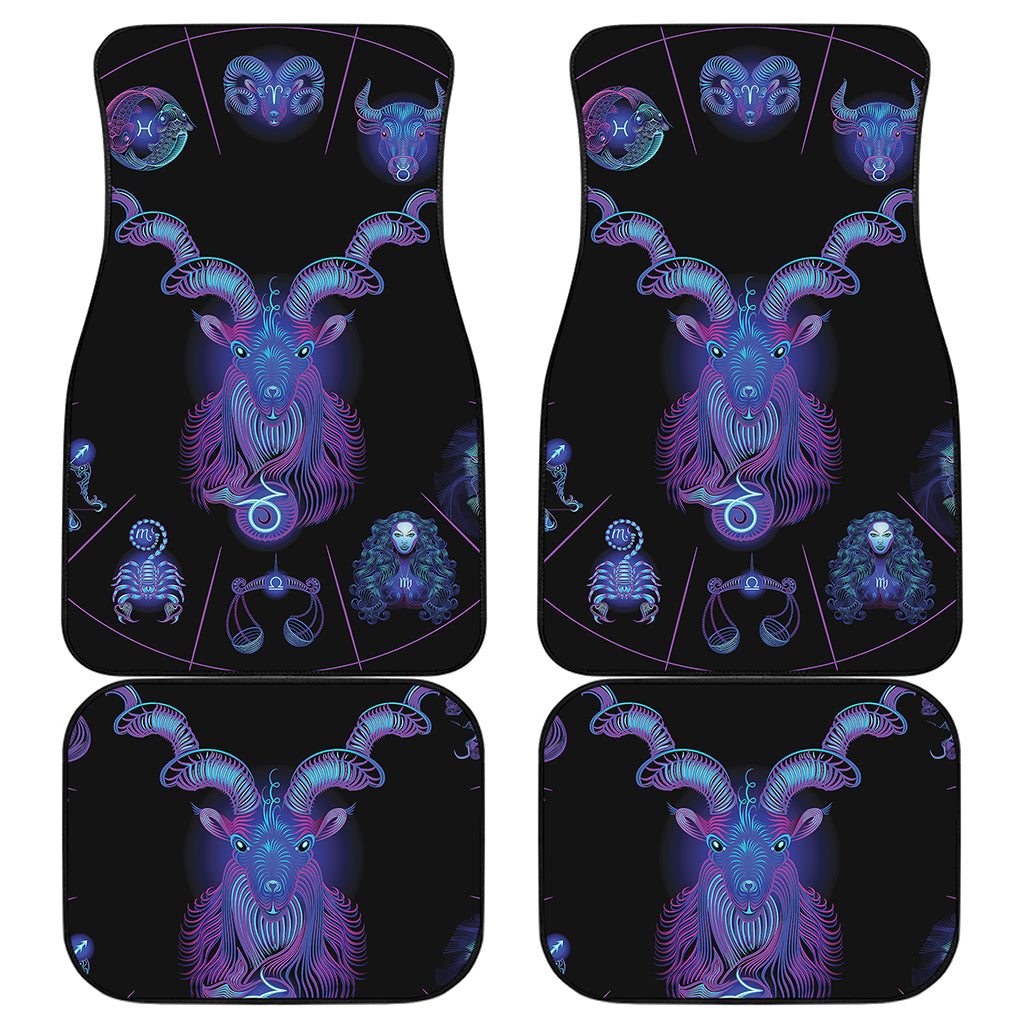 Capricorn And Astrological Signs Print Front and Back Car Floor Mats