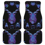 Capricorn And Astrological Signs Print Front and Back Car Floor Mats