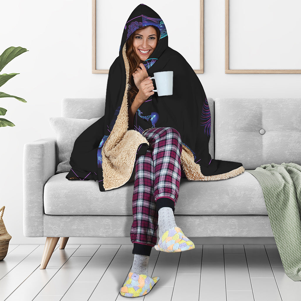 Capricorn And Astrological Signs Print Hooded Blanket