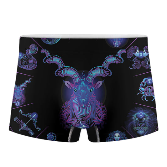 Capricorn And Astrological Signs Print Men's Boxer Briefs
