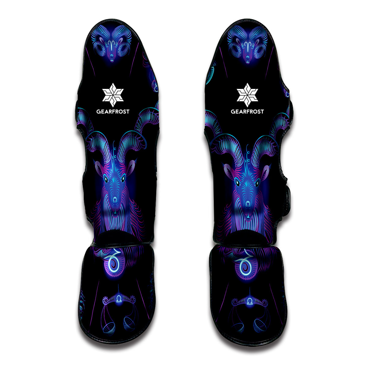Capricorn And Astrological Signs Print Muay Thai Shin Guard