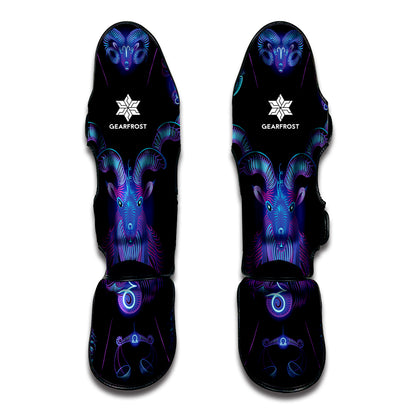 Capricorn And Astrological Signs Print Muay Thai Shin Guard