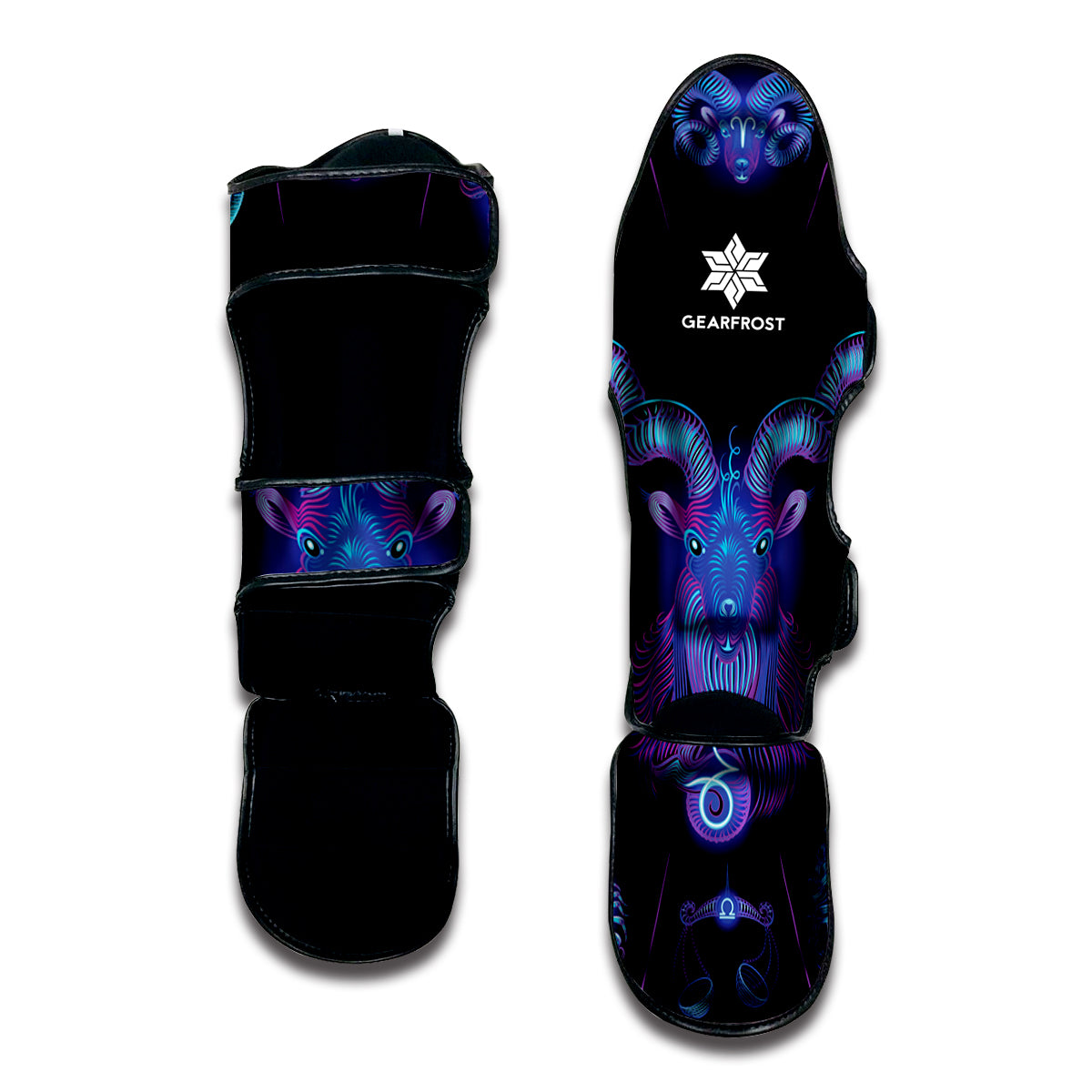 Capricorn And Astrological Signs Print Muay Thai Shin Guard