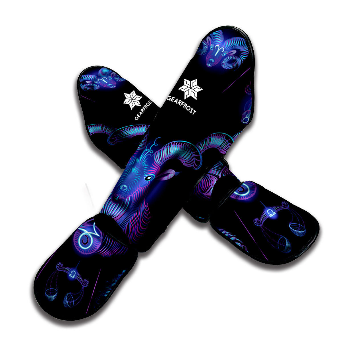 Capricorn And Astrological Signs Print Muay Thai Shin Guard