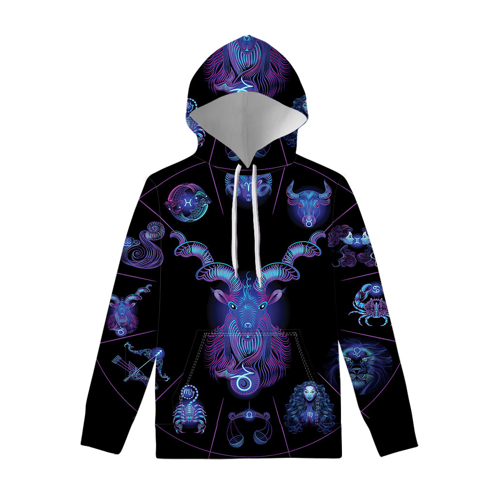 Capricorn And Astrological Signs Print Pullover Hoodie
