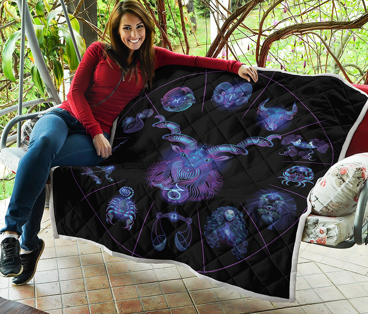 Capricorn And Astrological Signs Print Quilt