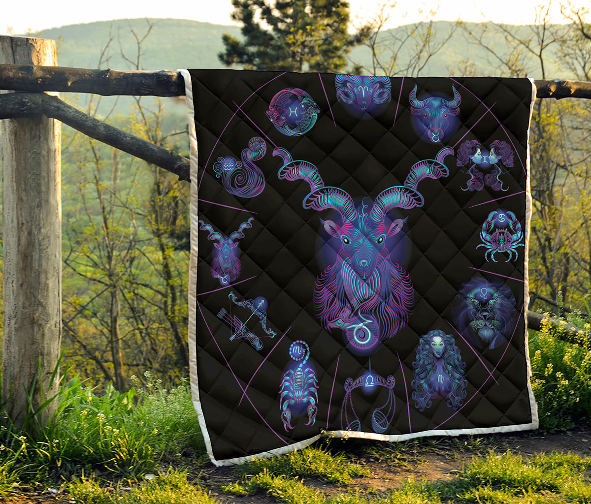 Capricorn And Astrological Signs Print Quilt