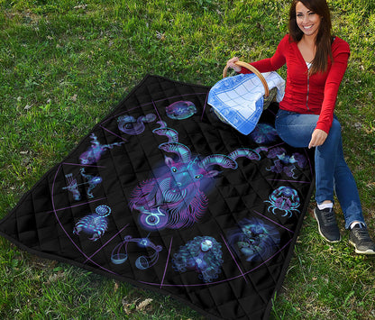 Capricorn And Astrological Signs Print Quilt