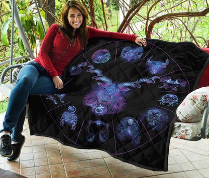 Capricorn And Astrological Signs Print Quilt