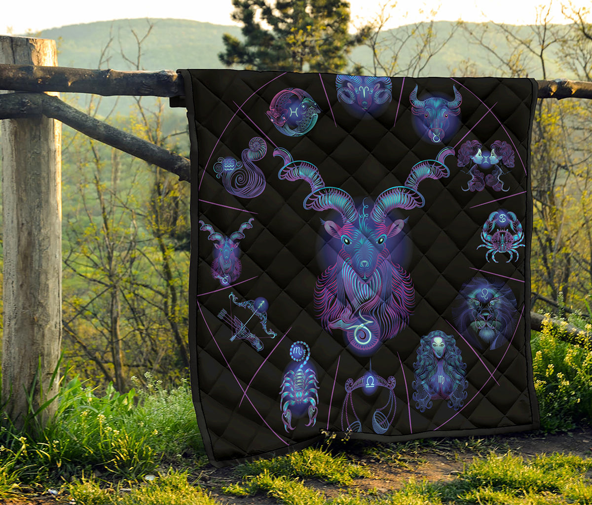 Capricorn And Astrological Signs Print Quilt