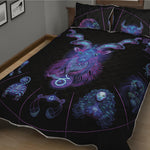 Capricorn And Astrological Signs Print Quilt Bed Set